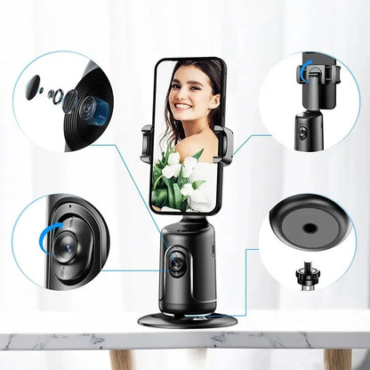 Hands-Free 360° Phone Mount with Face Tracking